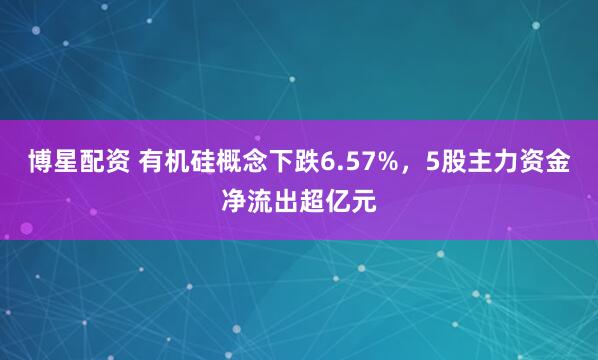 博星配资 有机硅概念下跌6.57%,5股主力资金净流出超亿元